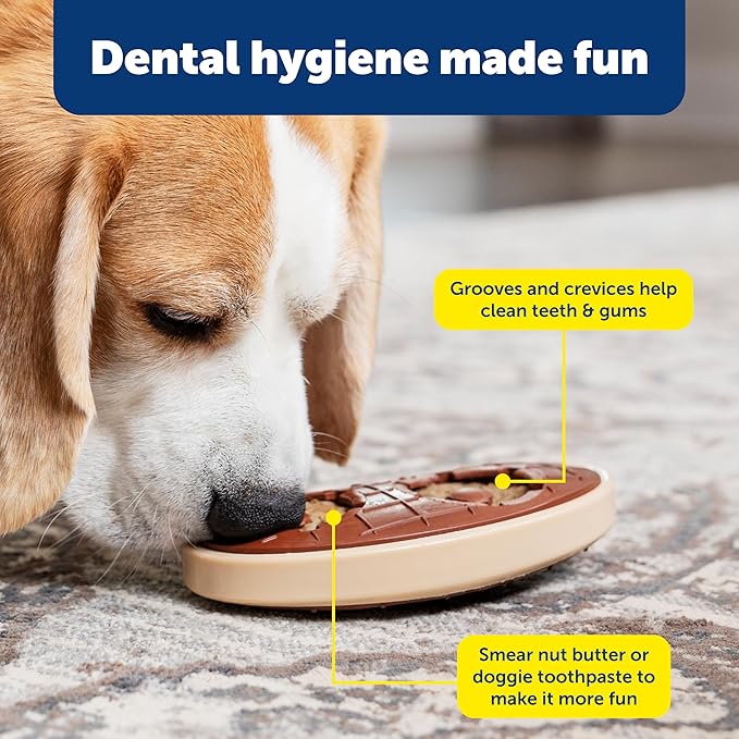 PetSafe Busy Buddy Slab o’ Sirloin Dog Toys – Treat Ring Holding Chew Toy – BPA Free Rubber – Beef Scented – Interactive Pet Puzzle for Boredom or Separation Anxiety – Small to Large Dogs