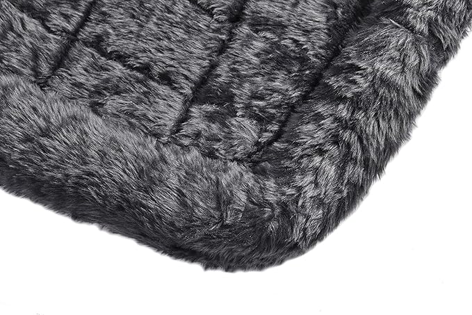 MidWest Homes for Pets Dog Bed â€“ Gray Faux Fur Bolster, Ultra-Soft and Machine Washable, Fits 30-Inch Crates and Carriers, for Medium-Sized Breeds