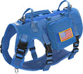 Forestpaw Dog Harness Medium Sized,Tactical Dog Harness with Handle,No Pull Military Style Service Dog Vest with Pockets Adjustable for Medium Large Dogs,Blue,Chest 19.5-41.5"