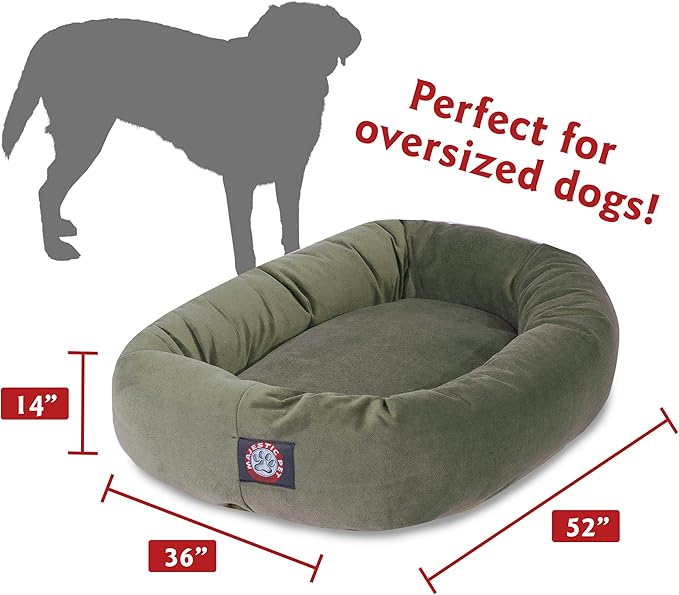Majestic Pet Villa 40 Inch Shredded Memory Foam Dog Bed for Large Sized Dog 40x29x9 Inch–Orthopedic Pet Bed with Removable Washable Cover-Washable Large Puppy Mat with Head Support-Orange