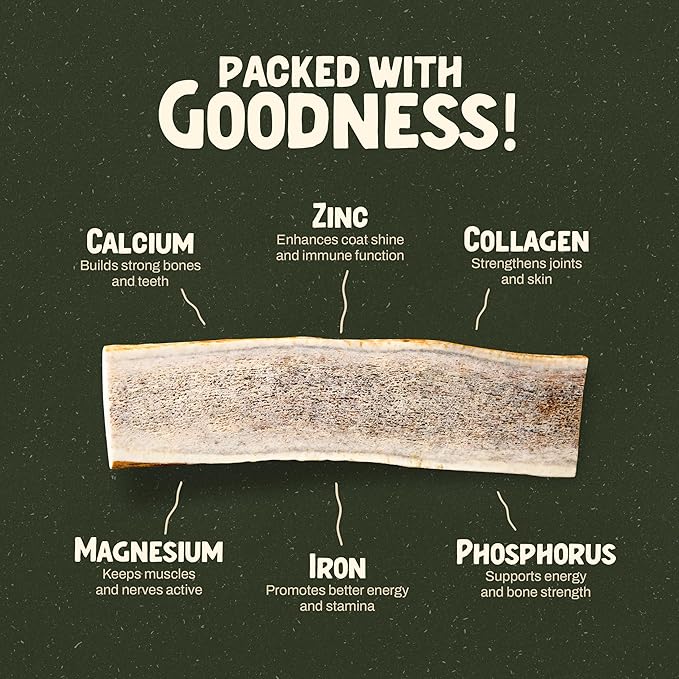 Heartland Elk Antlers for Dogs - Daily Dental Care Chews for Aggressive Chewers to Reduce Plaque & Prevent Destructive Behavior (Splinter Free, 8+", X-Large, 1-Pack, Grade A, USA Made)