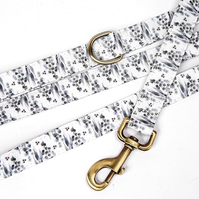 Organic Cotton Dog Leash for Small,Medium and Large Breed,Brass Hardware Pet Leash for Walking,Running and Training 6FT