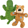 KONG XL 2 Pack - Soft Plush Dog Toy for Large Breeds - Durable, Cuddly & Squeaky - Perfect for Play & Comfort (Alligator/Bear)