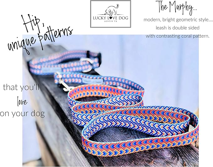 Lucky Love Dog Wide Martingale Dog Collar - No-Slip, Durable, & Soft Webbing 1.5 inch Martingale Collar for Dogs Male and Female Ideal for Training & Walking - Murphy, Large
