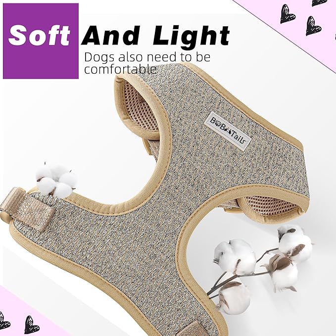 No Pull Dog Vest Harness for Small&Medium Dogs, Side Clip Adjustable Pet Vest, Soft Breathable, Fashion Dog Harnesses for Walking, Running, Shopping (Taupe, XS)