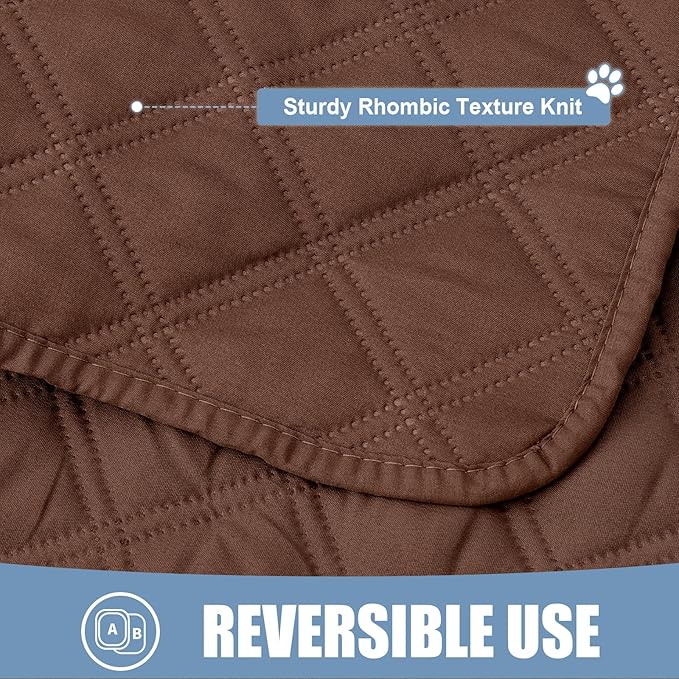 Smiry Waterproof Dog Bed Cover Pet Blanket, Soft Washable Dog Blanket for Furniture Bed Couch Sofa Reversible, Checkered (40"x90", Brown/Brown)