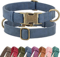 Didog Soft PU Leather Dog Collar, Stylish Quick Released Dog Collars for Large Dogs, Easy Clean Adjustable Pet Collar for Daily Walking, Blue, XL Fit 17-27" Neck