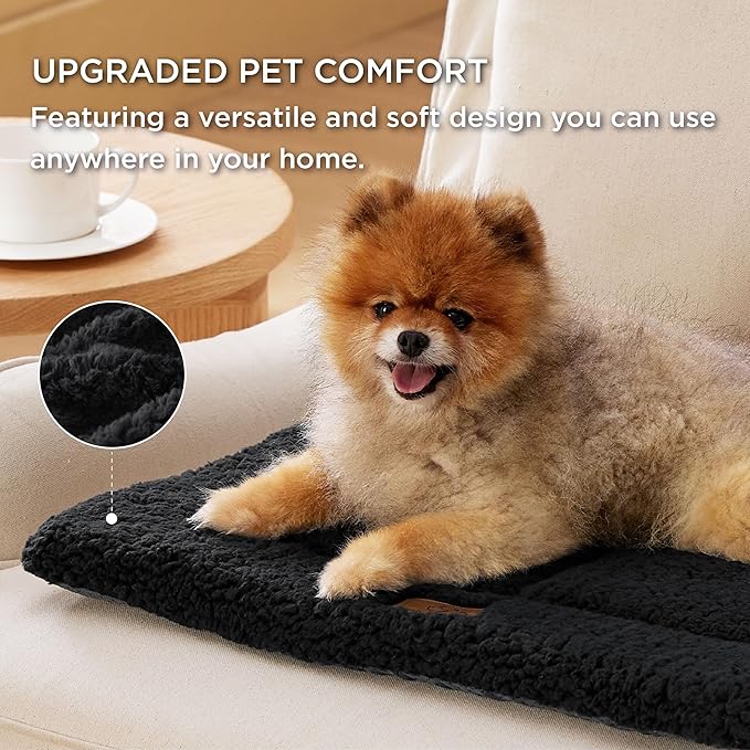 Bedsure Washable Dog Crate Bed for Large Dogs, Soft Foam Floor Pet Mat, Versatile Lightweight Pet Crate Pad for Cages