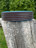 Leaders Leather Dog Collar with Customized Name Plate (Royal Blue/Brown Extra Large (21"-26"))