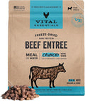 Vital Essentials Freeze Dried Dog Food, Raw Beef Crunchy Mini Nibs | Complete Meal or Mixer | High Protein, Low Carb, Grain Free, Dry Dog Food | 3 lb Big Bag