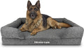 The Dog’s Bed Orthopedic Memory Foam Dog Bed with Bolsters, Largeinen Fabric, Grey Linen, XL