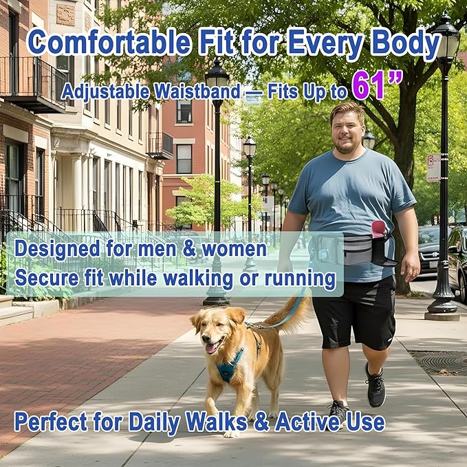 Pet Training Waist Pack, Dog Training Treat Pouch, Hands-Free Dog Walking Fanny Pack with Poop Bag Dispenser and Bottle Holder, Adjustable Dog Treat Pouches for Pet Training and Walking,Big Size