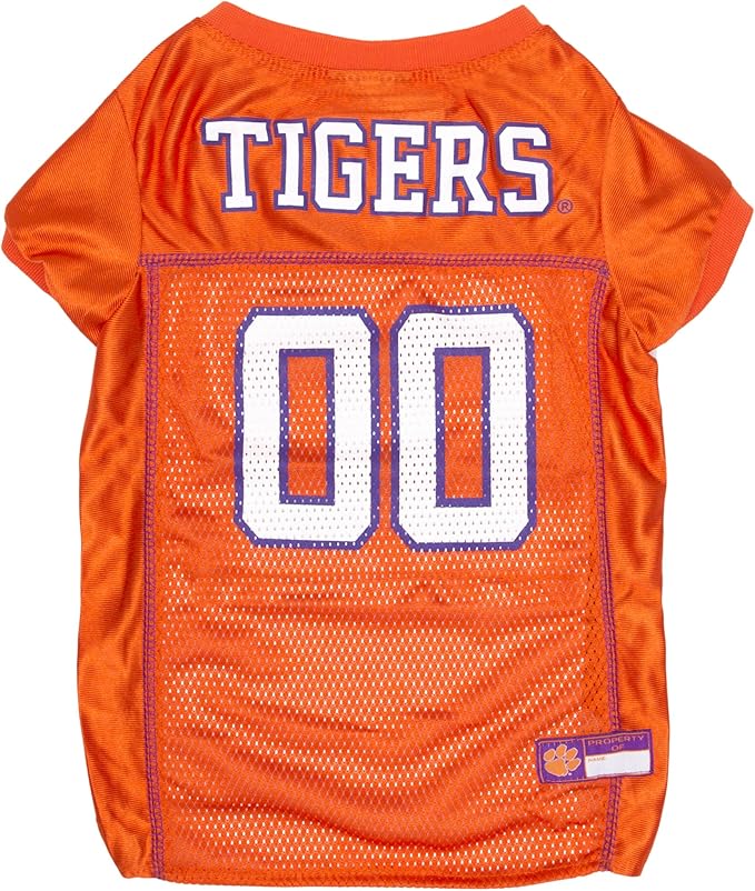 Pets First NCAA College Clemson Tigers Mesh Jersey for DOGS & CATS, Medium. Licensed Dog Jersey with your Favorite Football/Basketball College Team