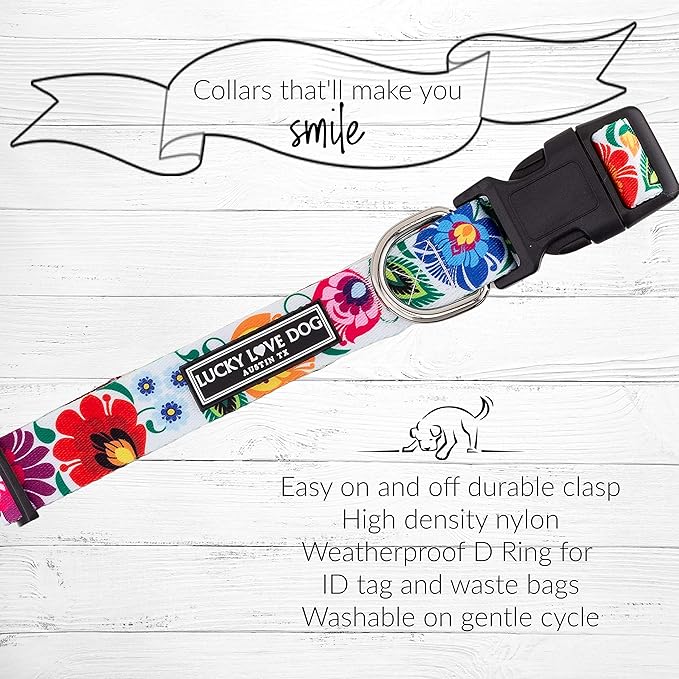 Lucky Love Dog - Adjustable Dog Collar with Easy Click Buckle for Small Ones, Durable, & Comfortable for Male & Female Dogs, Pet Collar for Puppies & Adult Dogs - Ladybird, XS
