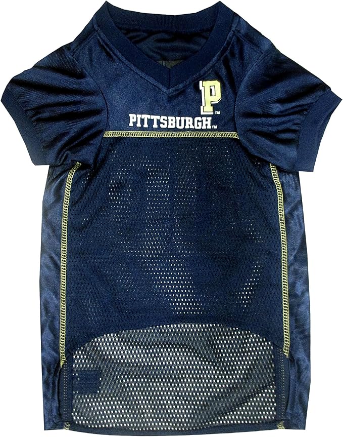 Pets First NCAA College Pittsburgh Panthers Mesh Jersey for DOGS & CATS, X-Large. Licensed Dog Jersey with your Favorite Football/Basketball College Team
