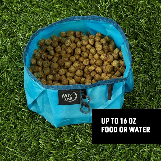 Nite Ize RadDog Collapsible Bowl - Convenient & Compact Food Bowl for Pets - Durable Traveling Water Bowl - Multipurpose & Leak-Proof - Durable Dog Bowl - Blue (2 Pack)