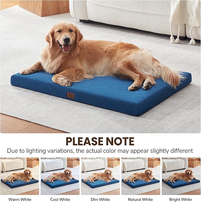 Orthopedic XL Dog Bed Mat for Extra Large Dogs, Waterproof Dog Crate Bed with Removable Cover, Washable Pet Bed for Crate, 41"x28"