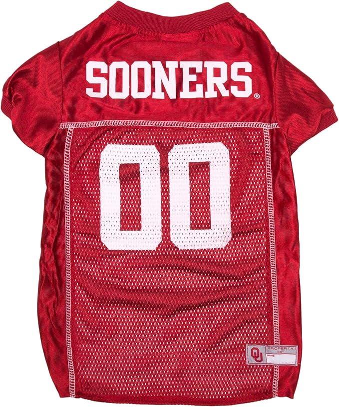 Pets First NCAA College Oklahoma Sooners Mesh Jersey for DOGS & CATS, XX-Large. Licensed Dog Jersey with your Favorite Football/Basketball College Team