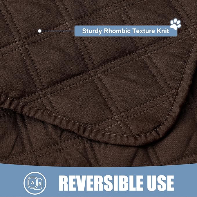 Smiry Waterproof Dog Bed Cover Pet Blanket, Soft Washable Dog Blanket for Furniture Bed Couch Sofa Reversible, Checkered (52"x82", Chocolate/Chocolate)