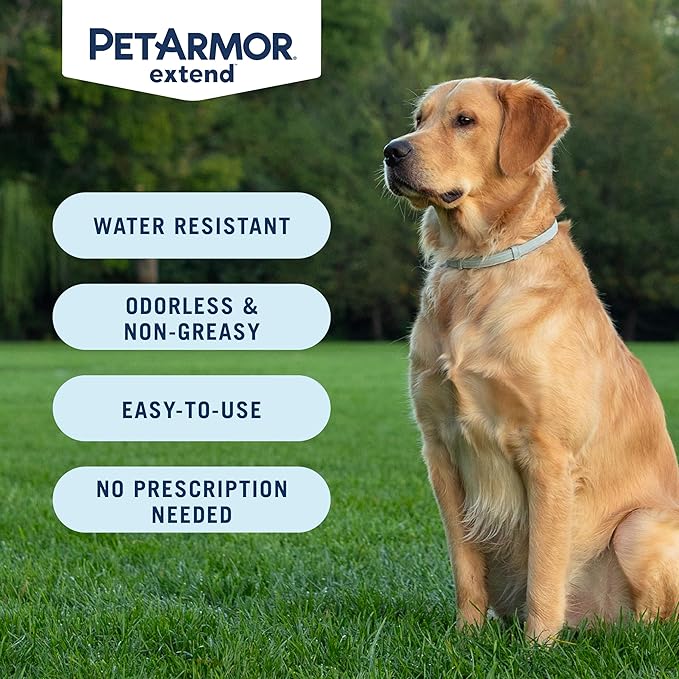 PetArmor Extend Flea & Tick Treatment & Prevention Collar for Large Dogs Above 18 lbs., 8 Months of Protection, Odorless & Non-Greasy, Waterproof, Kills Fleas, Ticks, and Flea Larvae, 2 Count