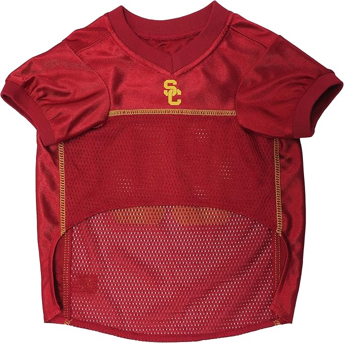 Pets First NCAA College USC Trojans Mesh Jersey for DOGS & CATS, Small.Licensed Dog Jersey with your Favorite Football/Basketball College Team