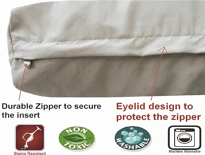 Dogbed4less Orthopedic Memory Foam Dog Bed for Large Dog, Waterproof Liner and Durable Pet Bed Cover, Gel Cooling XXL 55X37X4 Pad, Micro Suede in Khaki