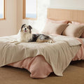 Bedsure Waterproof Blanket for Bed - Sherpa Fleece Waterproof Dog Blankets for Large Dogs, Pet Blankets for Bed/Couch/Dog Crate, Soft Plush Reversible Furniture Protector, Twin Size, 80"x60", Cream