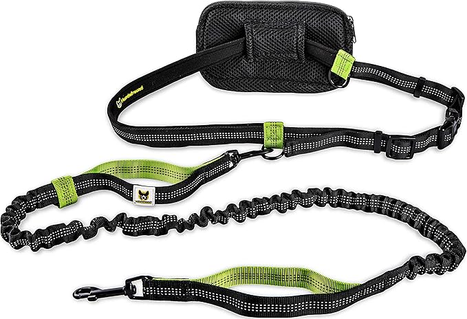Hundefreund Hands-Free Leash for Small Dogs Under 30 lbs – Lightweight Waist Leash with Reflective Bungee, Pouch & Dual Handles – Ideal for Running, Walking & Hiking