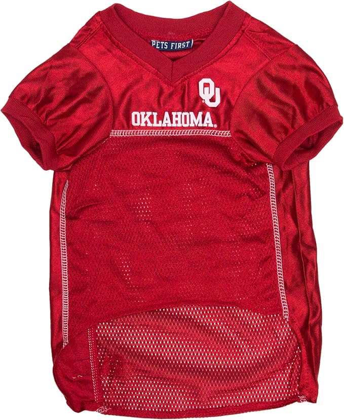 Pets First NCAA College Oklahoma Sooners Mesh Jersey for DOGS & CATS, XX-Large. Licensed Dog Jersey with your Favorite Football/Basketball College Team