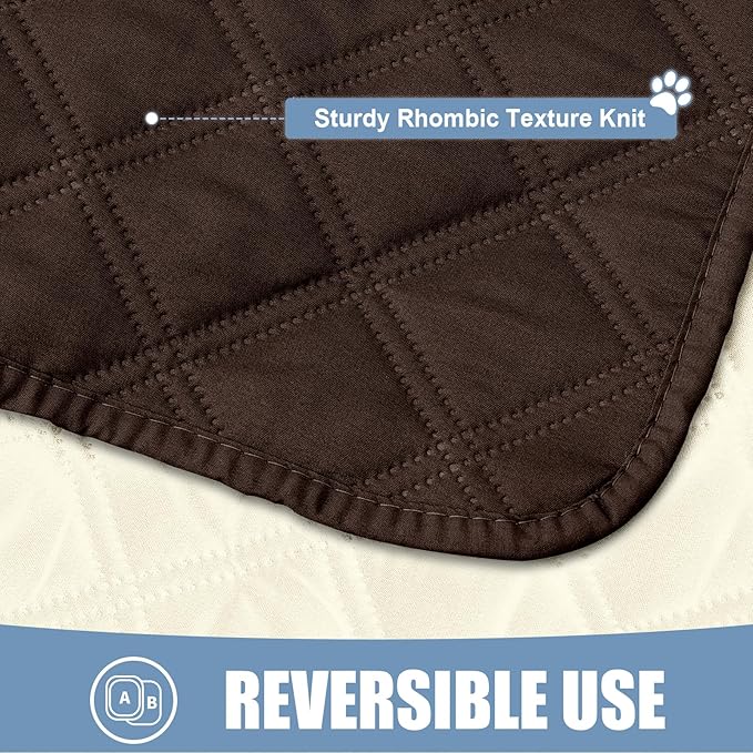 Smiry Waterproof Dog Bed Cover Pet Blanket, Soft Washable Dog Blanket for Furniture Bed Couch Sofa Reversible, Checkered (30"x53", Chocolate/Beige)
