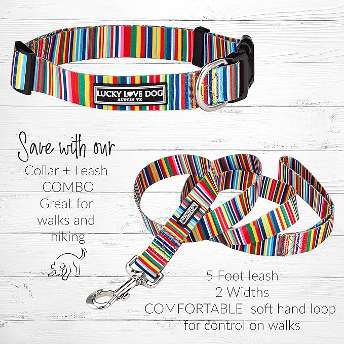 Lucky Love Dog Leash, Beautiful Vivid Patterns, Durable & Long Lasting (Hippie, Small)