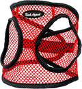 Bark Appeal Red Netted Step-in Dog Harness for Extra Small Sized Pets – Updated Sizing, Remeasuring is Essential – Soft Netted Mesh – Anti-Choke with Adjustable Strap & Heavy Duty Clip – XXS
