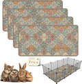 nunubaby 4PACK Washable Guinea Pig Pee Pads, Stylish, Non-Slip and Leak-Proof Pee Pads. Reusable Potty Pads for Dogs for Small Animal Guinea Pigs Rabbit.(Cream/Multi, 24" x48")