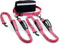 Hands Free Dog Leash for 2 Dogs – Waist Leash for Dog Walking with Dual Bungee, Reflective No Pull Design, Adjustable Belt & Pouch for Running, Hiking, Jogging