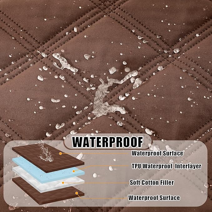 Smiry Waterproof Dog Bed Cover Blanket 30x53, Soft Reversible Pet Blanket, Washable Leakproof Cats Dogs Couch Cover for Sofa, Couch, Furniture, Brown/Brown