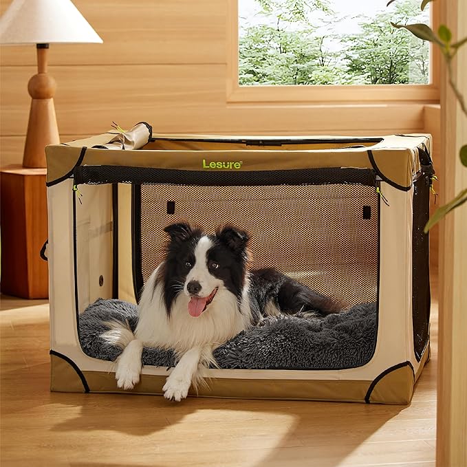 Bedsure Washable Large Dog Bed for Crate, Faux Fur Dog Crate Pad for Large Breed, Plush Soft Comfort Dogs Sleeping Mat, Anti-Slip Pet Kennel Pad, 35" x 23", Dark Grey