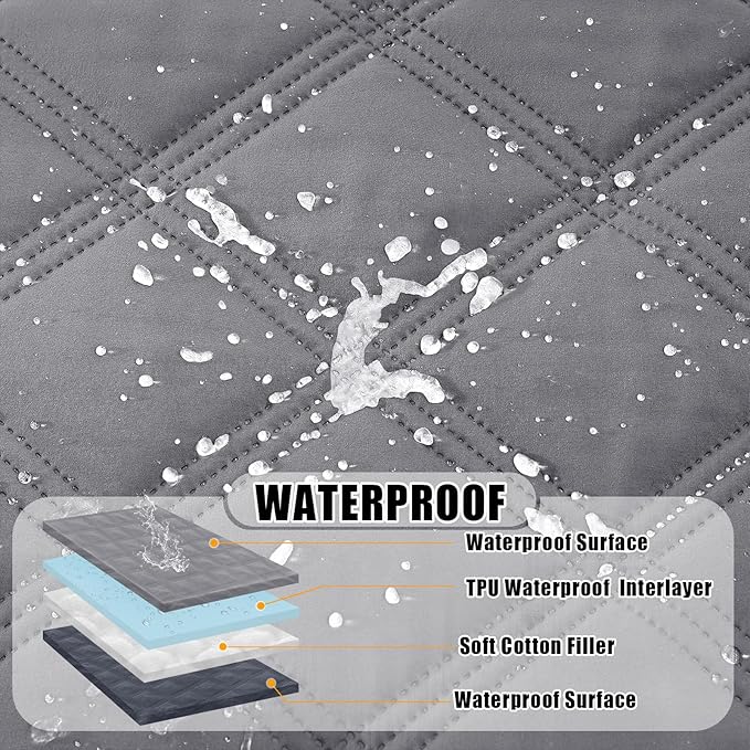 Smiry Waterproof Dog Bed Cover Blanket 40x50, Soft Reversible Pet Blanket, Washable Leakproof Cats Dogs Couch Cover for Sofa, Couch, Furniture, Grey/Dark Grey