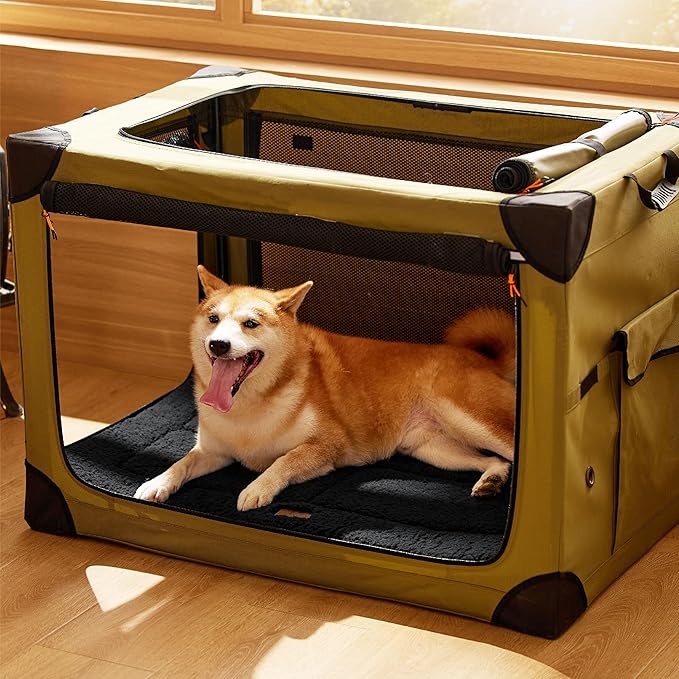 Bedsure Washable Dog Crate Bed for Large Dogs, Soft Foam Floor Pet Mat, Versatile Lightweight Pet Crate Pad for Cages