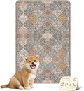nunubaby Washable Pee Pads for Dogs, Stylish, Non-Slip and Leak-Proof Pee Pads. Reusable Potty Pads for Dogs for Crates and Floors.(Brown/Multi, 24" x36")