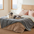 Bedsure Waterproof Blanket for Bed - Sherpa Fleece Waterproof Dog Blankets for Large Dogs, Pet Blankets for Bed/Couch, Soft Plush Reversible Furniture Protector, Twin Size, 80"x60", Grey