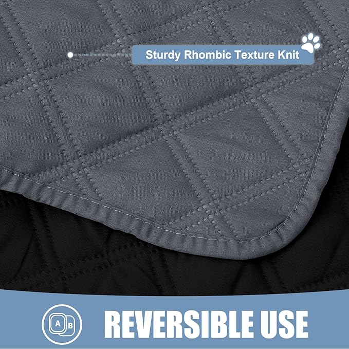 Smiry Waterproof Dog Bed Cover Pet Blanket, Soft Washable Dog Blanket for Furniture Bed Couch Sofa Reversible, Checkered (30"x80", Dark Grey/Black)