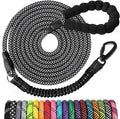 jenico Rope Dog Leash 8FT: Heavy Duty Leashes with Swivel Lockable Hook Reflective Threads Bungee and Padded Handle - Dog Lead for Large Small Medium Dogs Outside Walking Hiking