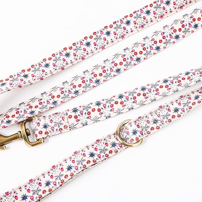 Organic Cotton Dog Leash for Small,Medium and Large Breed,Brass Hardware Pet Leash for Walking,Running and Training 6FT
