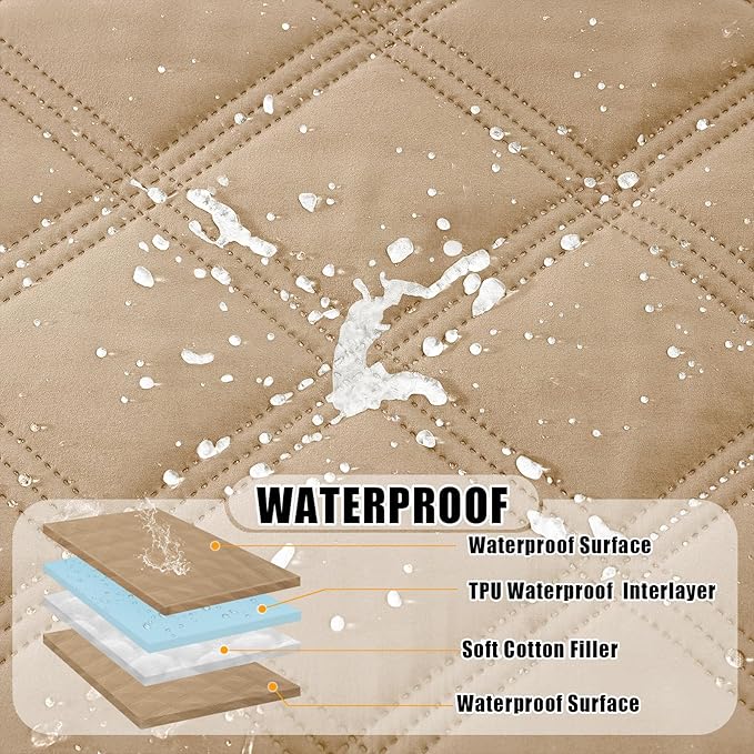 Smiry Waterproof Dog Bed Cover Blanket 30x70, Soft Reversible Pet Blanket, Washable Leakproof Cats Dogs Couch Cover for Sofa, Couch, Furniture, Camel/Camel