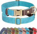 Didog Soft PU Leather Dog Collars for Medium Dogs,Classic Adjustable Dog Collars with Quick Release Metal Buckle,Easy Clean and Comfortable with Nylon Lining,Light Blue,M Neck 14-19"