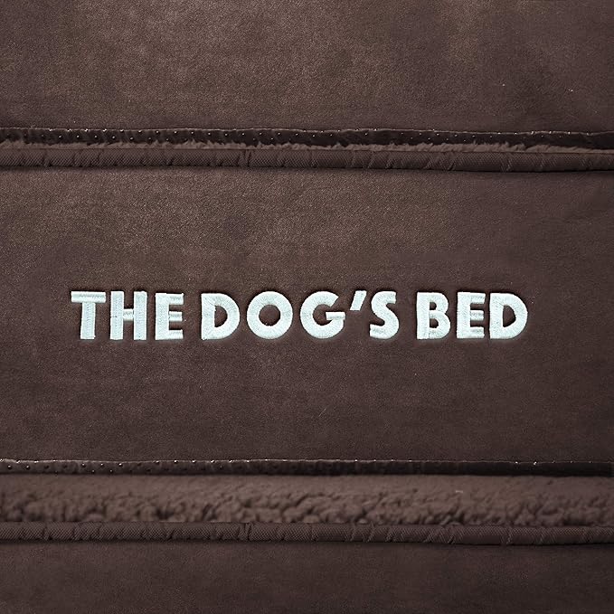 The Dog’s Bed Orthopedic Memory Foam Dog Bed with Bolsters,Plush Fabric, Brown Plush, Small