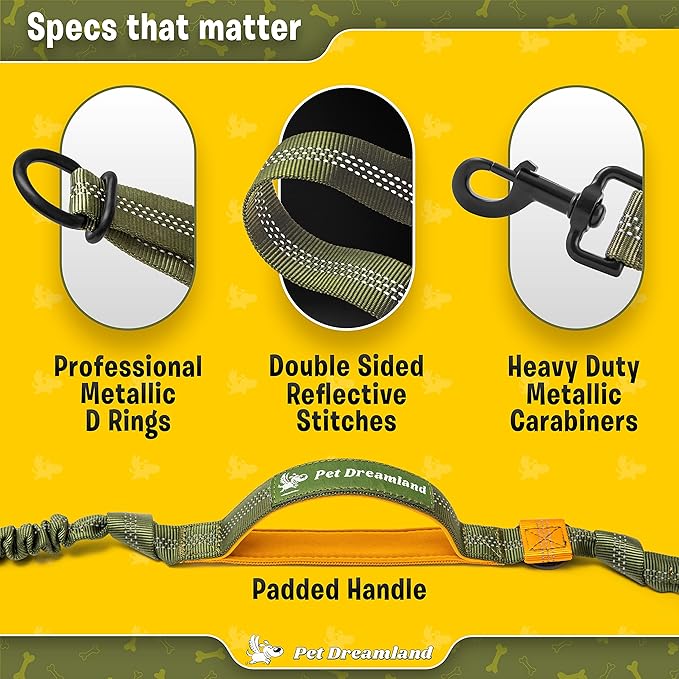 Exquisite Hands-Free Leash for Large Dogs: Ultimate Comfort & Freedom for Running, Walking, Hiking. Premium Quality, Durable & Versatile Waist Leash Belt. Your Dog Will Love It