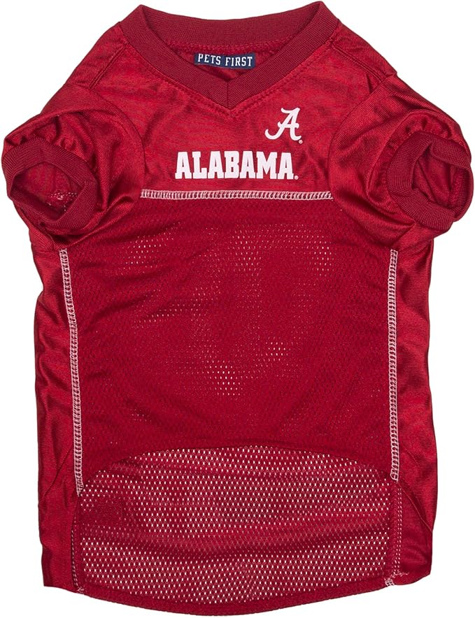 Pets First NCAA College Alabama Crimson Tide Mesh Jersey for DOGS & CATS, X-Large. Licensed Dog Jersey with your Favorite Football/Basketball College Team