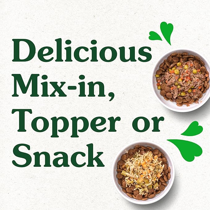 Greenies Smart Topper High Protein Wet Mix-in for Dogs, Chicken, Green Beans, and Sweet Potatoes Recipe & Beef, Peas, and Carrots Recipe Variety Pack, 8 Trays of 2 oz.