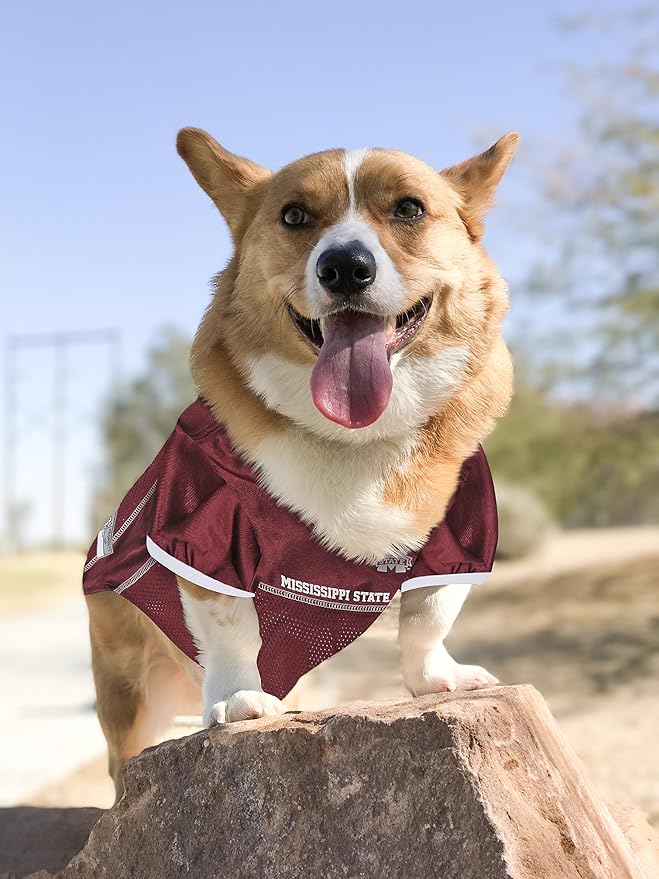 Pets First NCAA College Mississippi State Bulldogs Mesh Jersey for DOGS & CATS, XX-Large. Licensed Dog Jersey with your Favorite Football/Basketball College Team